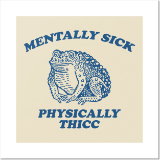 Mentally sick physically thicc Unisex Retro Cartoon T Shirt, Weird T Shirt, Meme T Shirt, Trash Panda Posters and Art